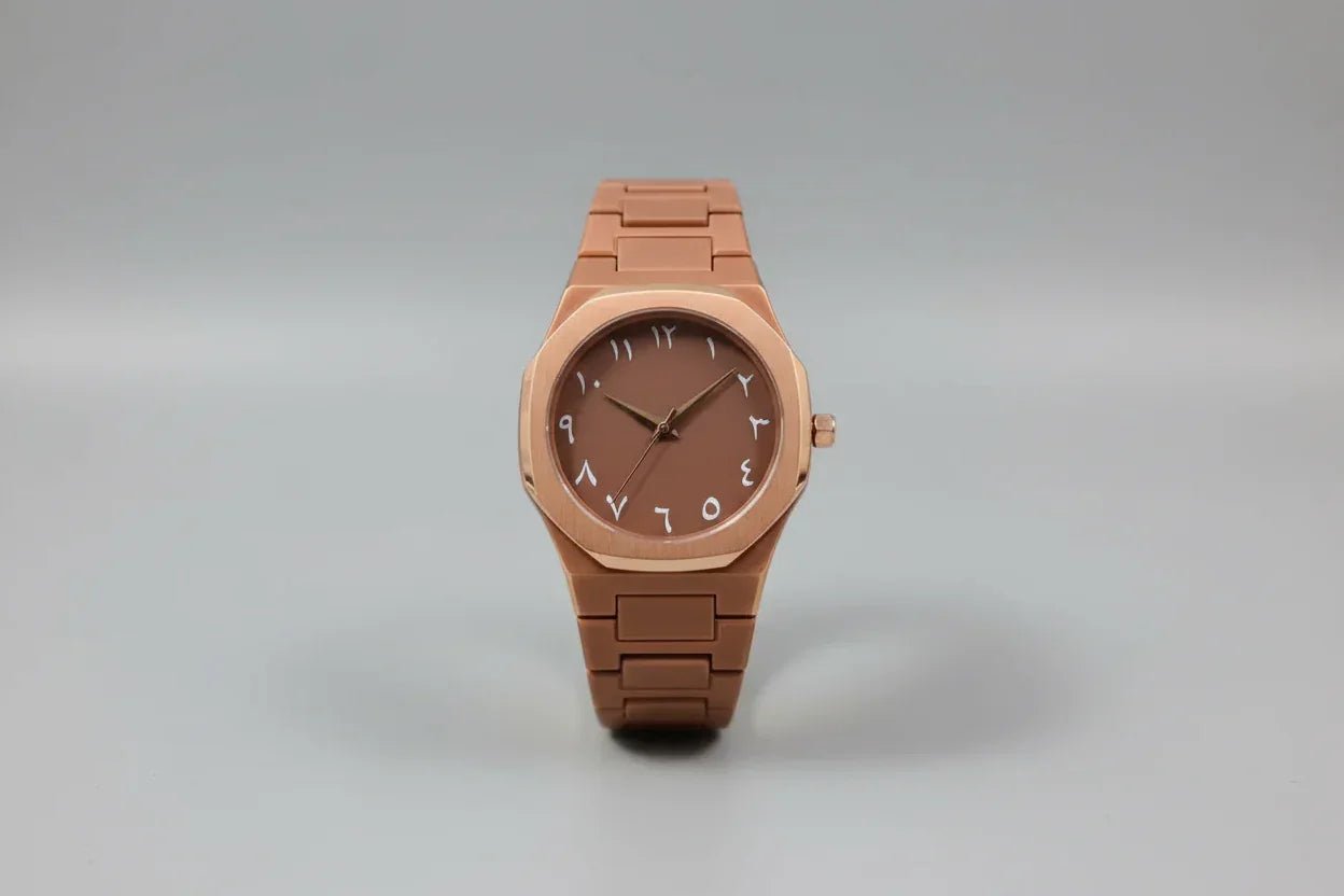 Men's Carbon Fiber BROWN Arabic Aura Watch - SSHOQ