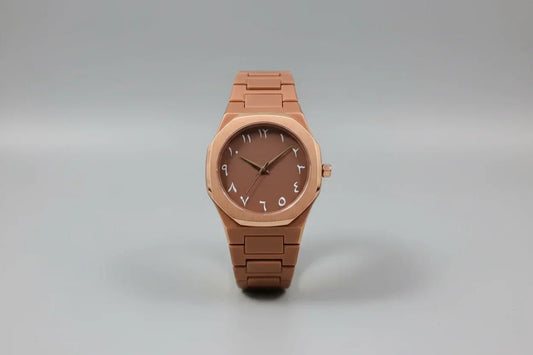 Men's Carbon Fiber BROWN Arabic Aura Watch - SSHOQ