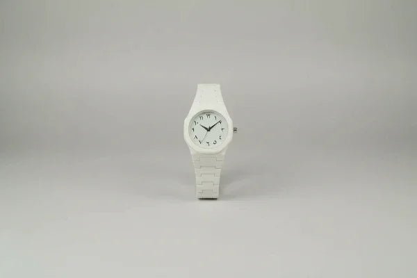 Men's Carbon Fiber White Arabic Aura Watch - SSHOQ