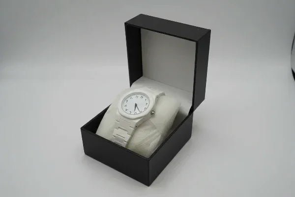 Men's Carbon Fiber White Arabic Aura Watch - SSHOQ